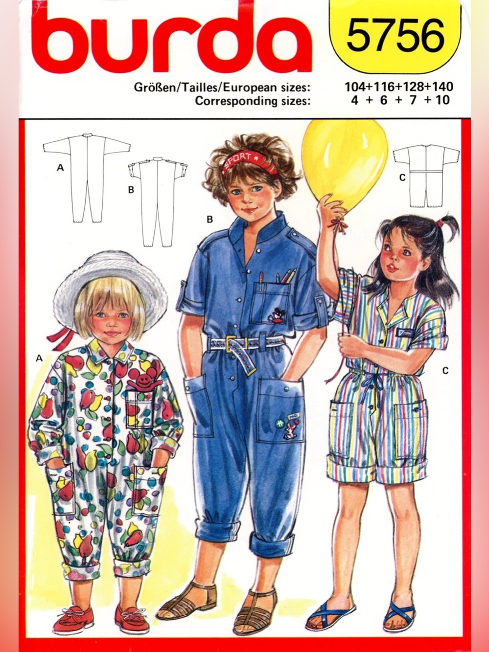 🧵 2 for 22$ 🧵 Burda Girls’ Jumpsuit & Romper Sewing Pattern 5756